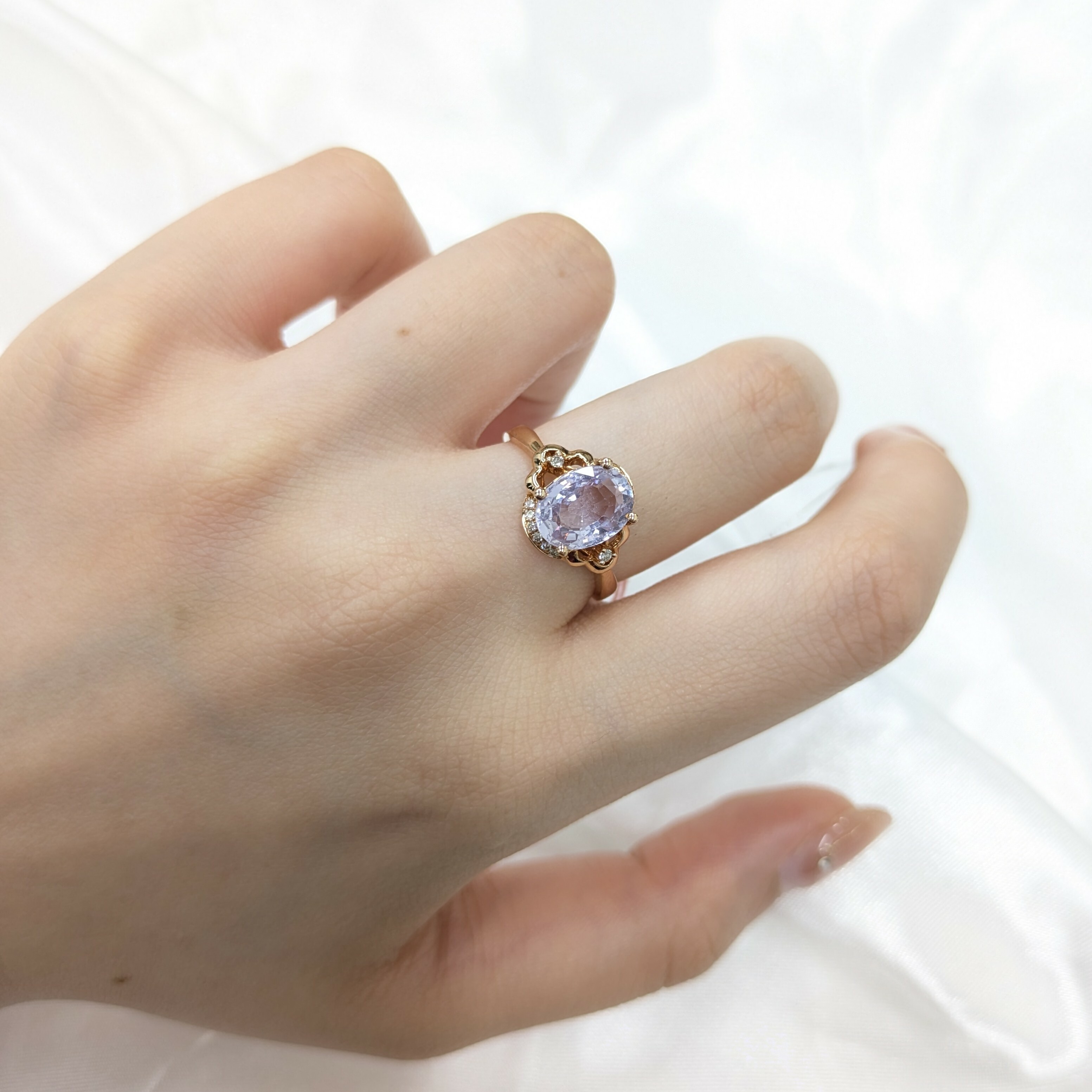 18K Rose Gold 2.26ct Sapphire and Diamond Ring