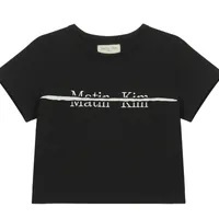 [S] MATIN KIM CUTTED LOGO CROP TOP,BLACK, MK2400TS002MBB (SMTK30)