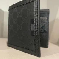 [S] GUCCI GG MONOGRAM WALLET WITH COIN,BLACK, 150413G1XWN-8615 (SGC79)