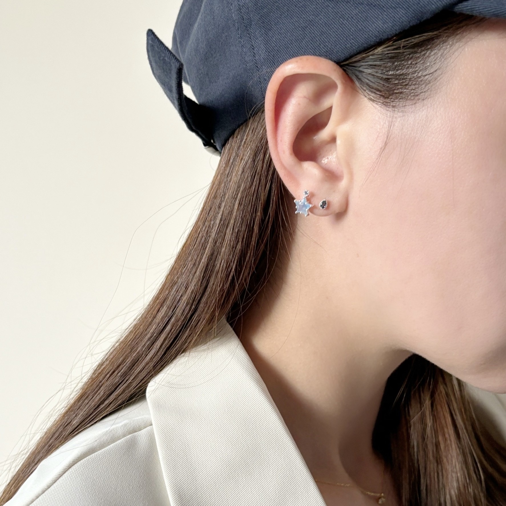 巴洛克水滴紫水晶轉珠耳環