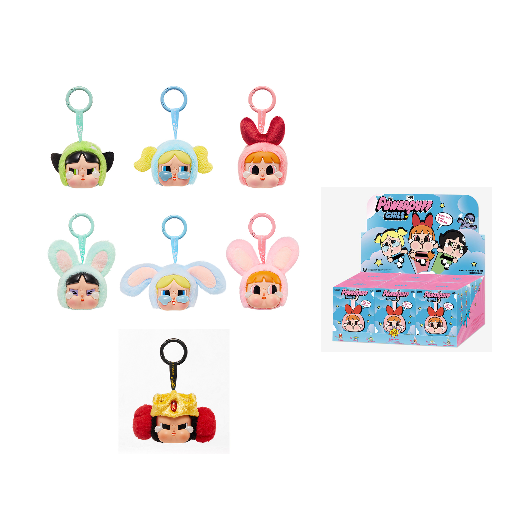 <預定/2周內發出> <確認款>POP MART 泡泡瑪特 X CRYBABY 飛天小女警 搪膠臉毛絨 鑰匙圈 吊飾 掛飾