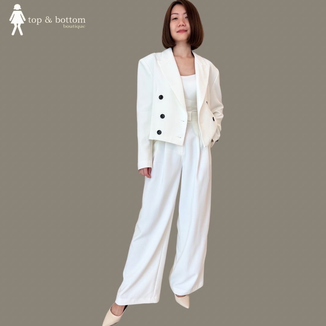 SOLID HIGH WAIST LONG TROUSER