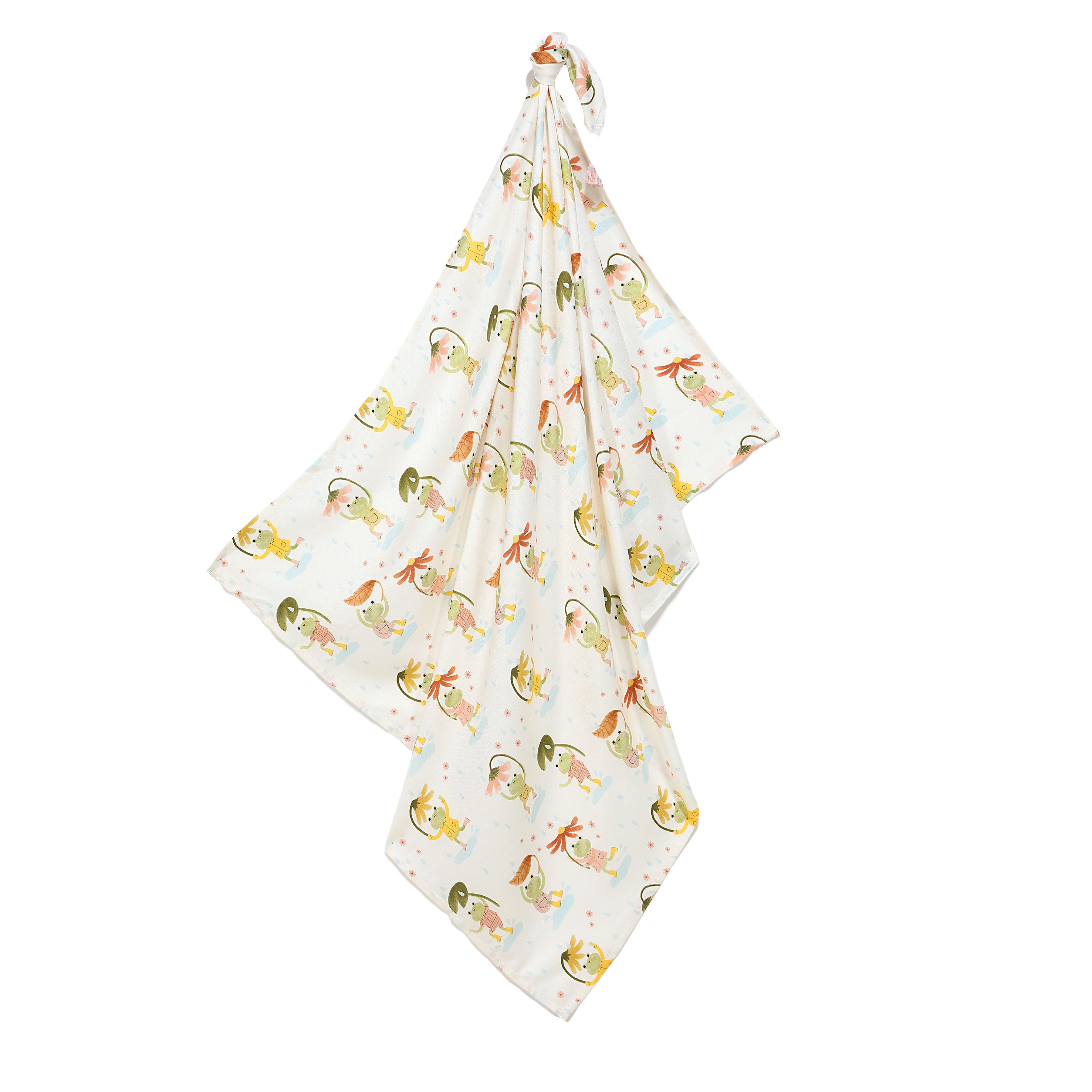 La Millou波蘭 竹纖涼感巾｜抗菌包巾｜雨點荷葉蛙