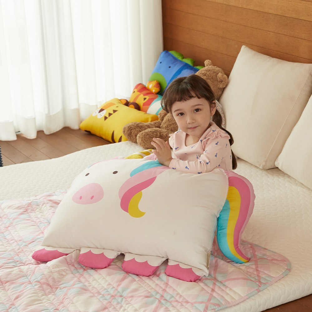 Milo&Gabby美國 動物好朋友超細纖維防蟎大枕心+枕套組｜Milky彩虹獨角獸