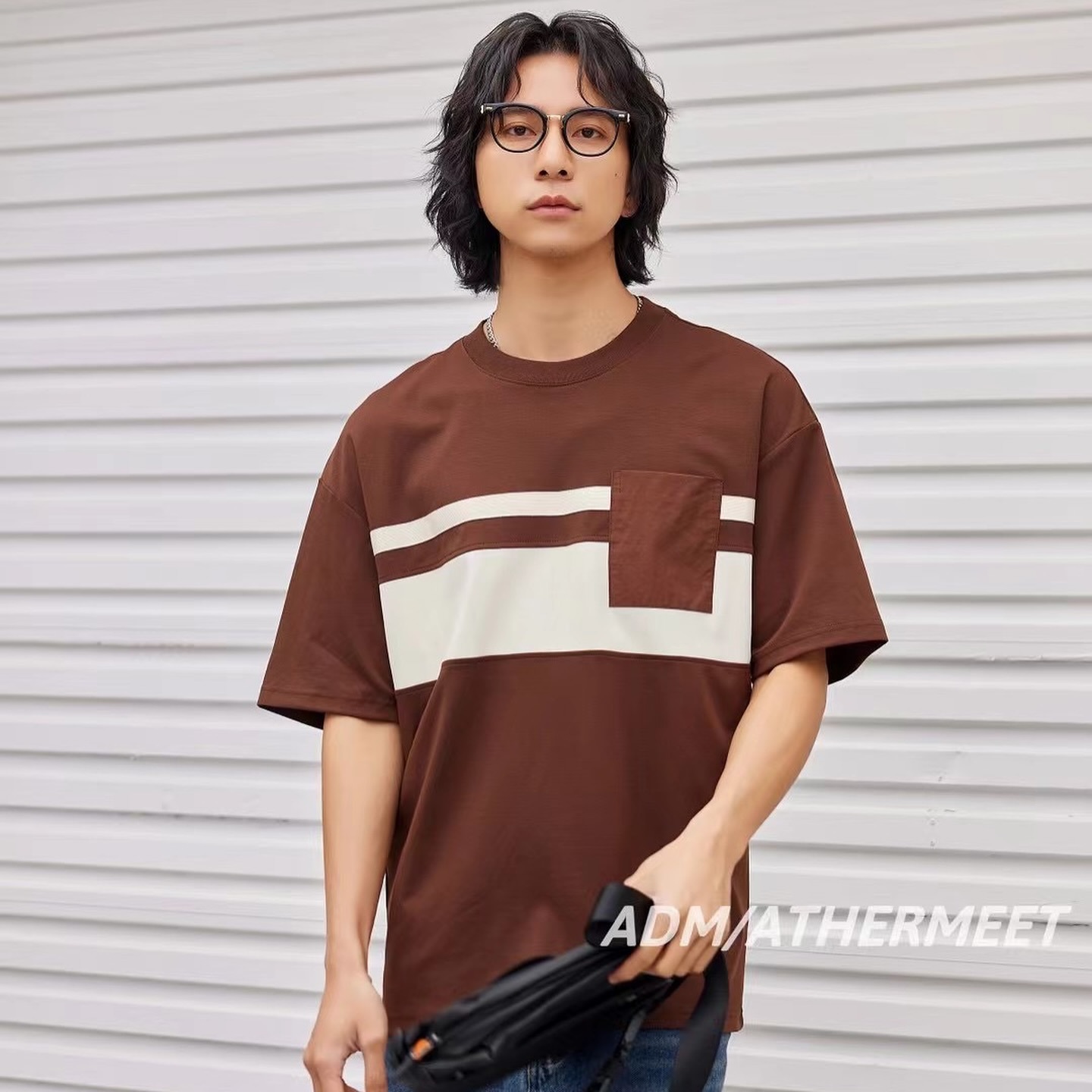 ADM 新銳品牌  2024 春夏 條紋口袋 短T 三色 8906