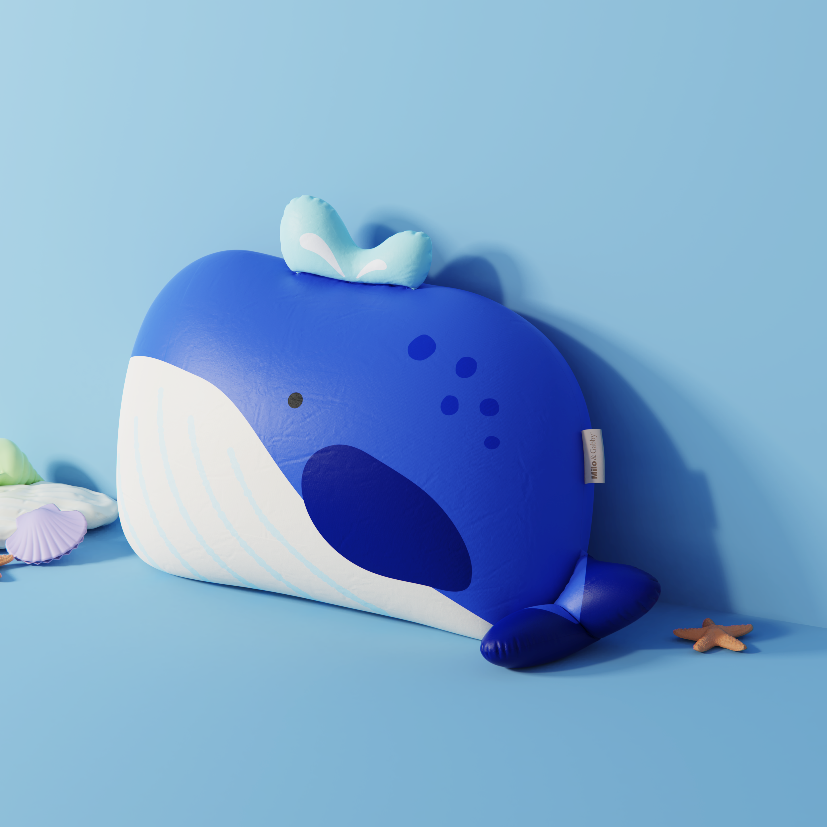 Milo&Gabby美國 動物好朋友超細纖維防蟎大枕心+枕套組｜Victor鯨魚