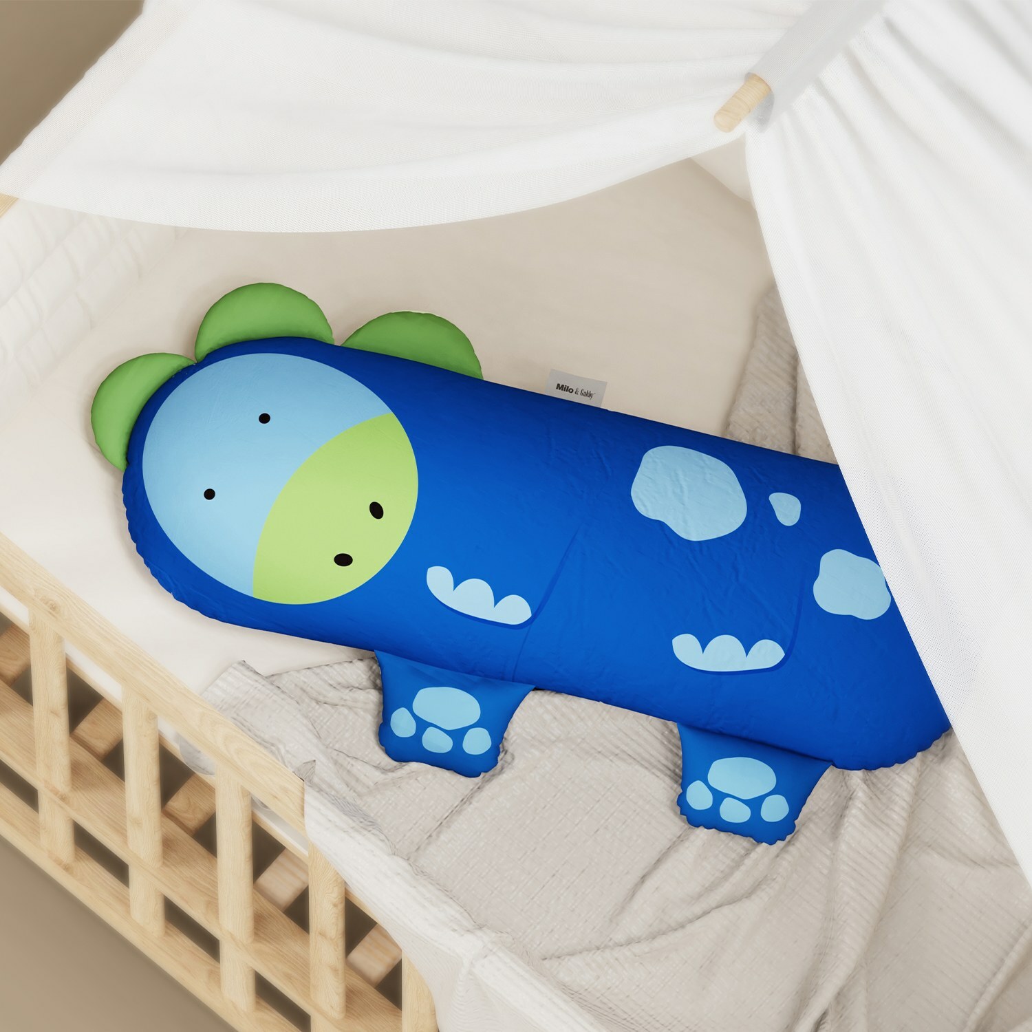 Milo&Gabby美國 動物好朋友長條抱枕心枕套組｜Dylan抱抱恐龍