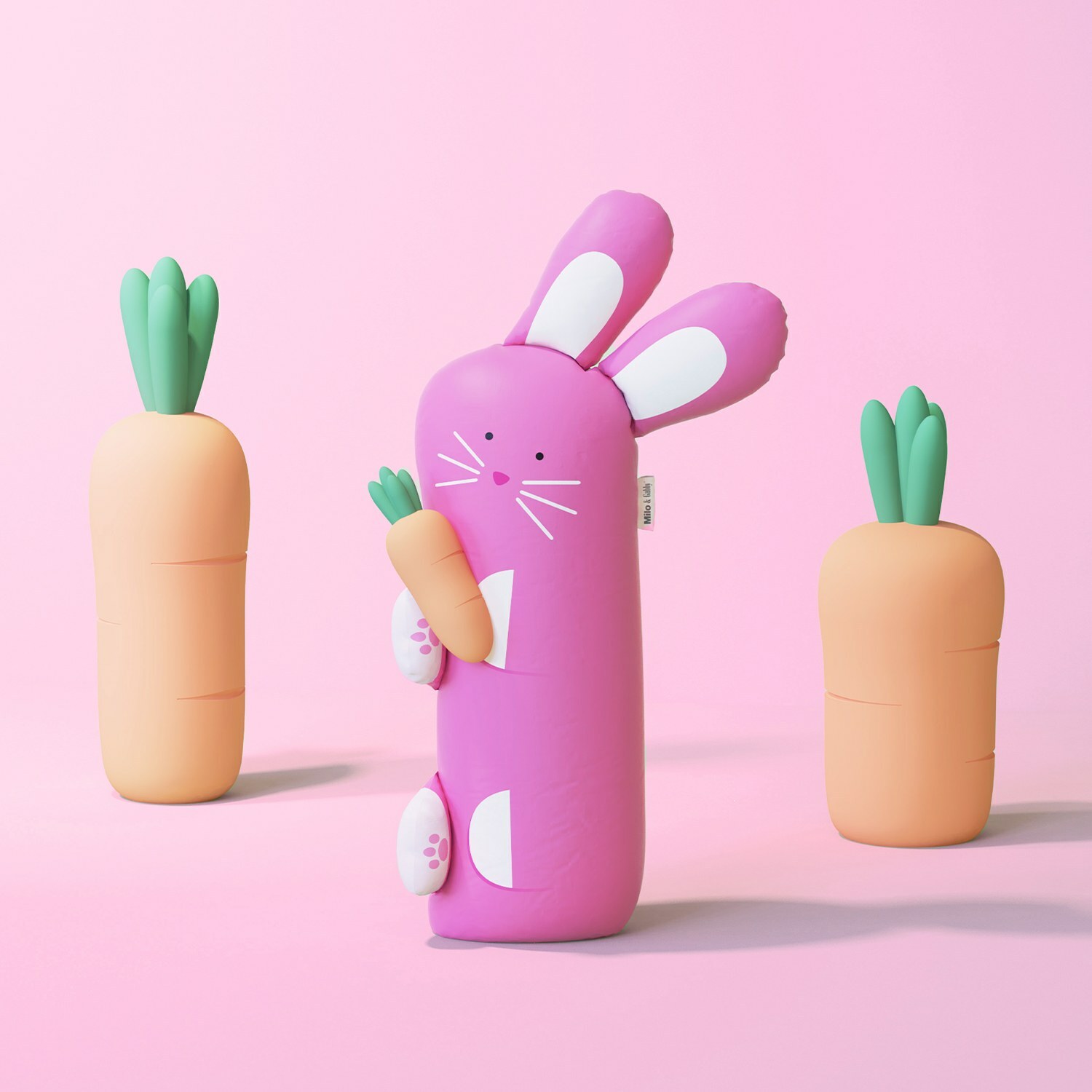 Milo&Gabby美國 動物好朋友長條抱枕心枕套組｜Lola抱抱兔兔