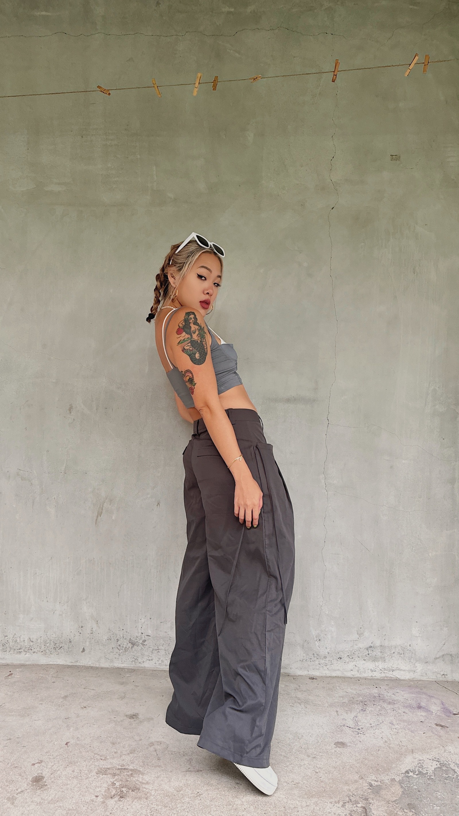 美式灰街頭西裝褲