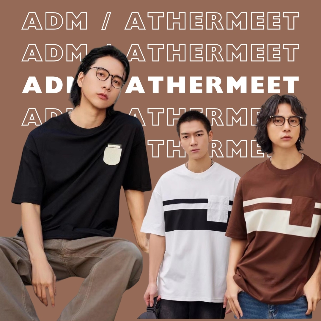 ADM 純棉條紋口袋 短T 三色 8906