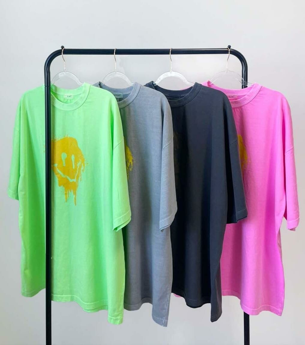 OverSize哈哈笑圖案字短袖Tee 3.14-042T