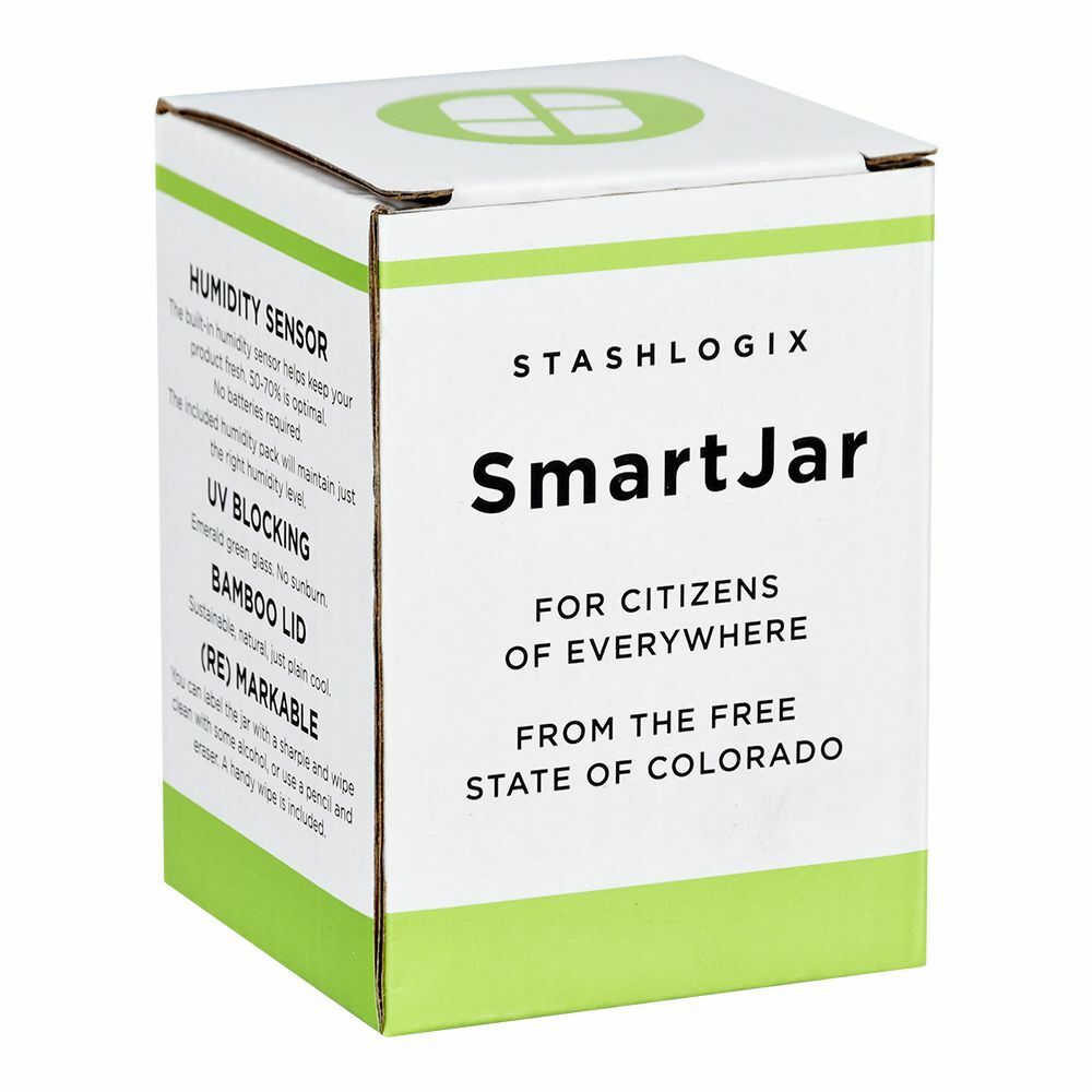 STASHLOGIX HUMIDITY SMARTJAR - BAMBOO LID W/ ANALOGUE HUMIDITY SENSOR