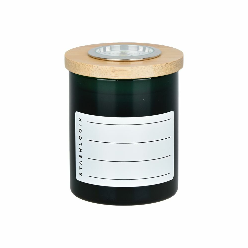 STASHLOGIX HUMIDITY SMARTJAR - BAMBOO LID W/ ANALOGUE HUMIDITY SENSOR