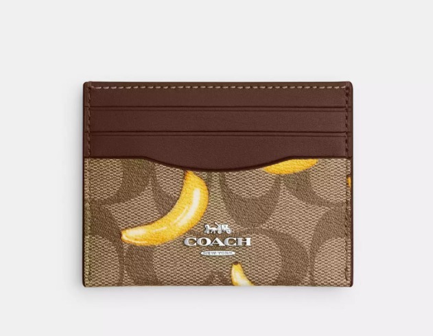 【預購】Coach F061203 香蕉啡色logo卡套