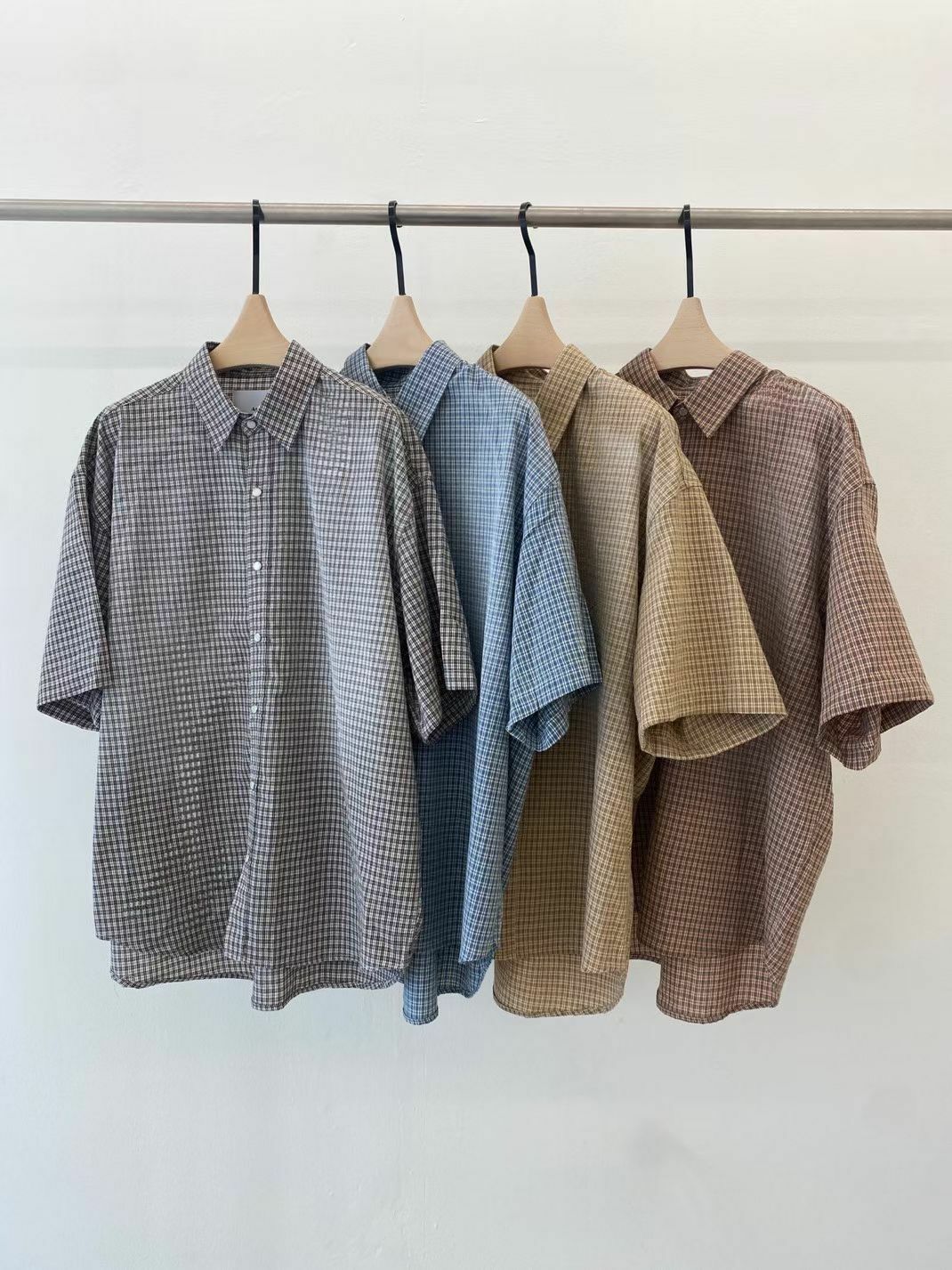 格仔短袖恤衫 And More-036S