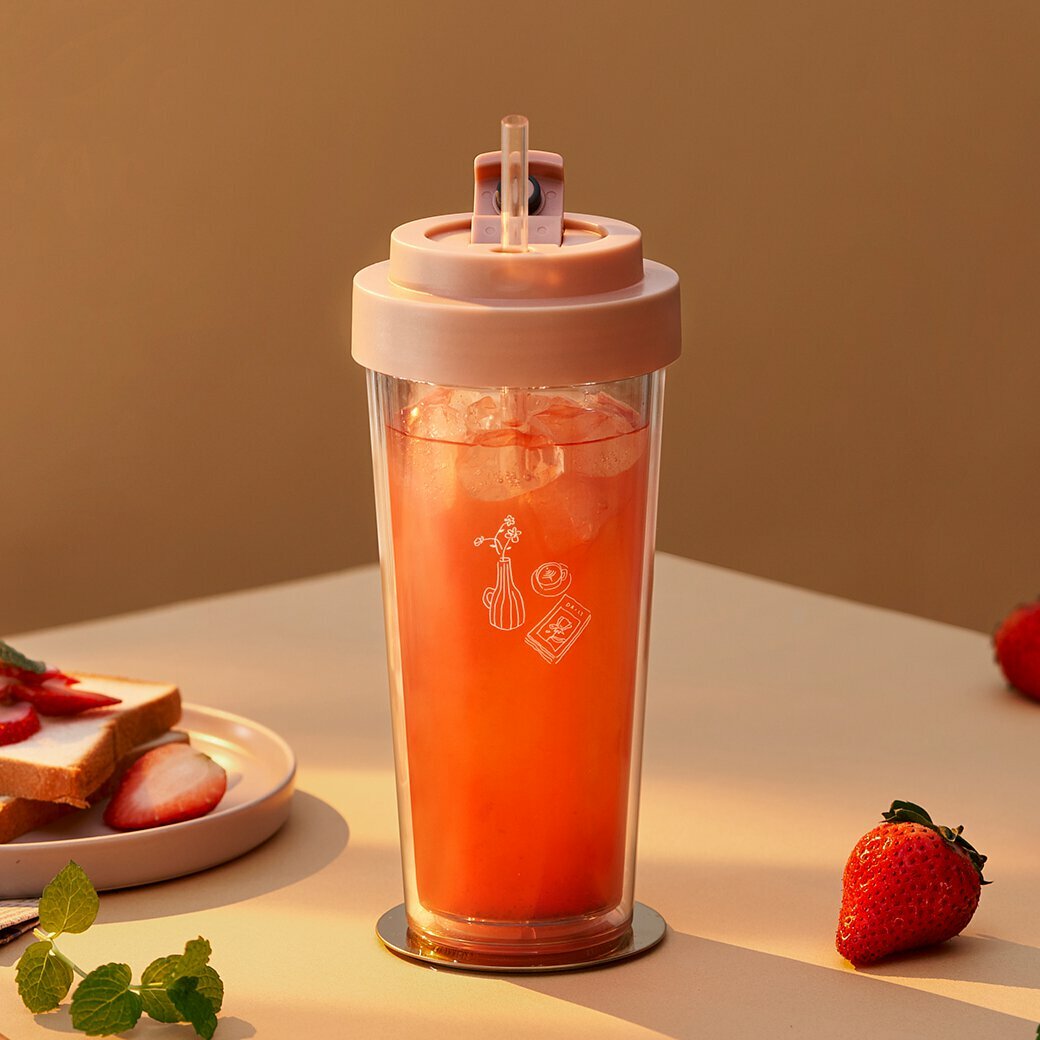 慢活-花瓶 750ml透明雙層隨行杯 Ecozen ｜OoLab 良杯製所