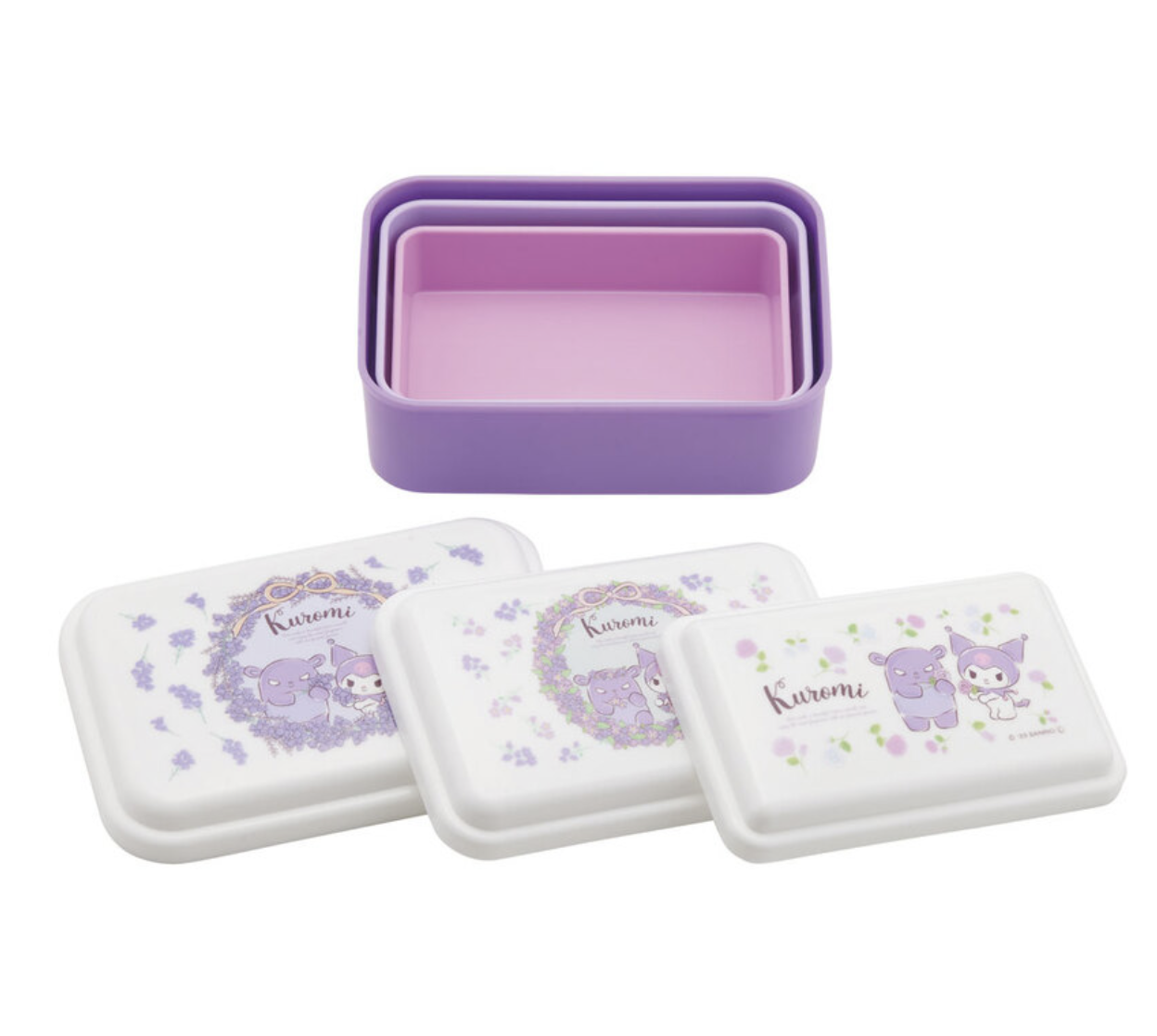 日本製 Skater Kuromi 方形食物盒3個裝