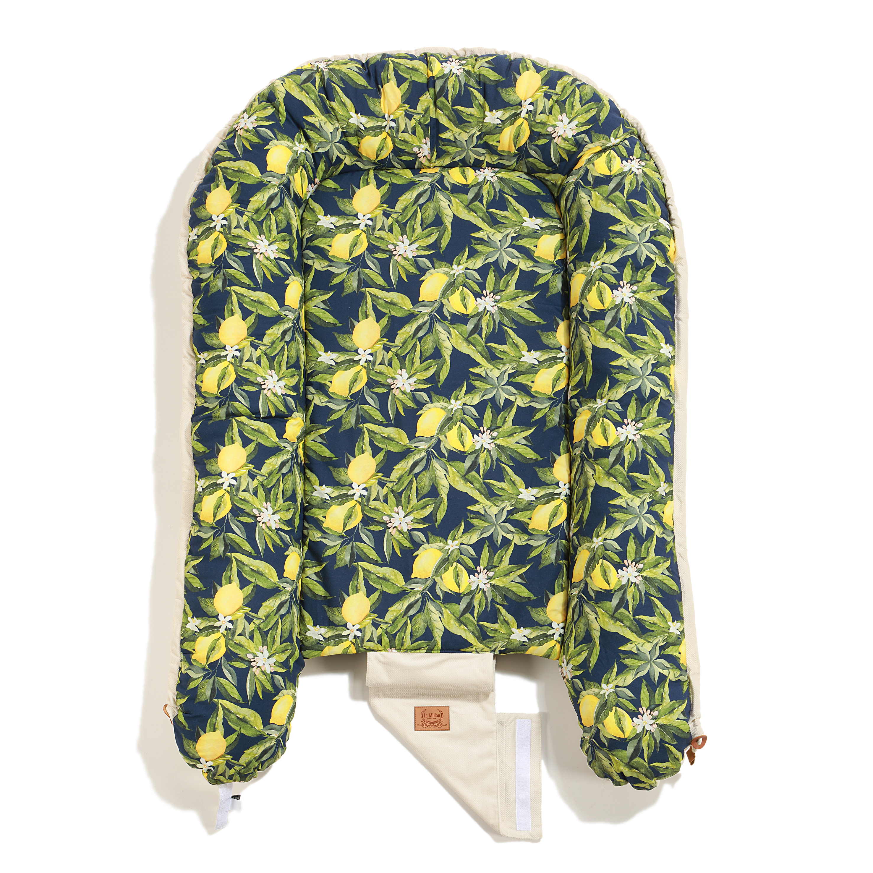 La Millou波蘭 Velvet 頂級棉柔嬰兒睡窩(鋪棉版)｜波西萊姆(靛底)｜舒柔純白