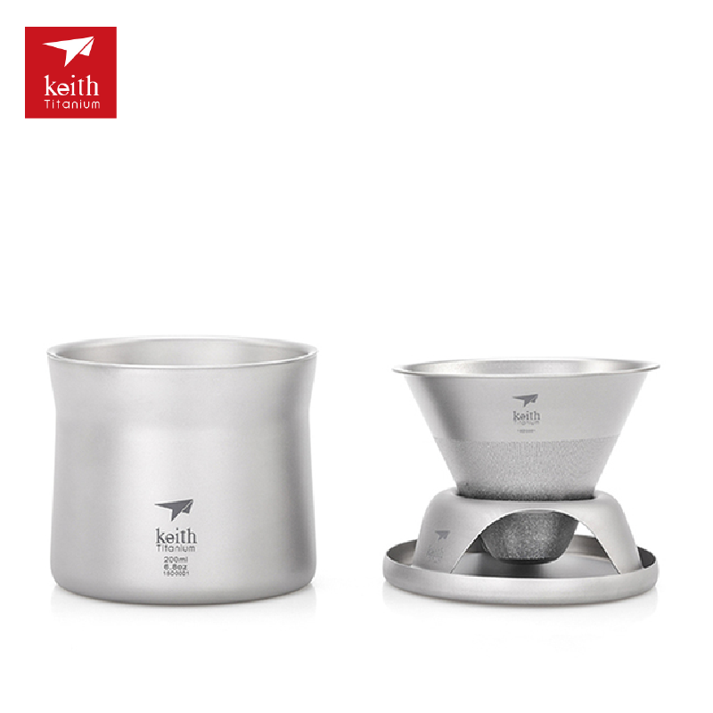 Keith 鎧斯 鈦mini泡茶咖啡鈦杯套裝 220ml 鈦杯/登山露營 52KEITI3911