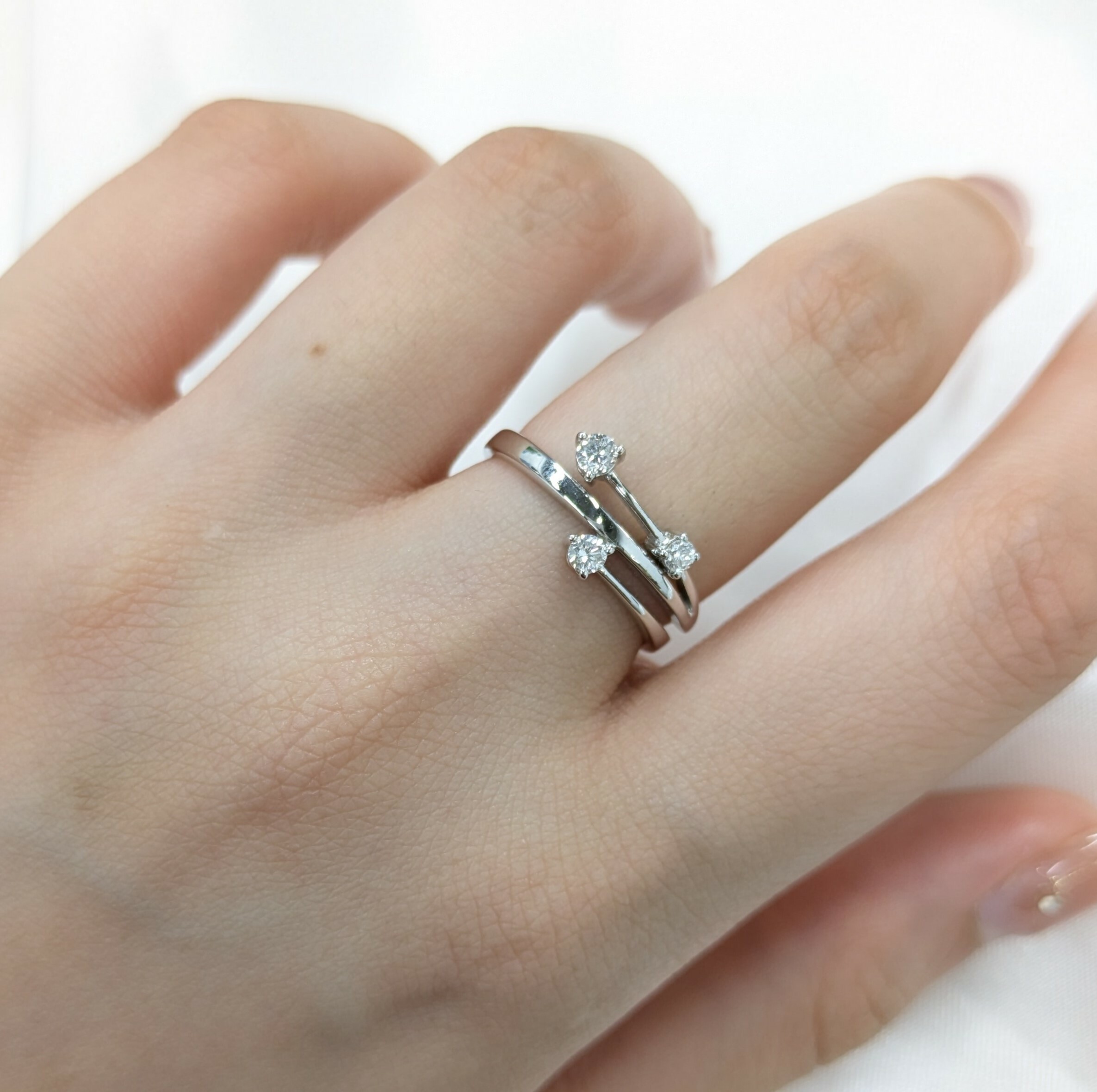 全新18K白金15份鑽石戒指