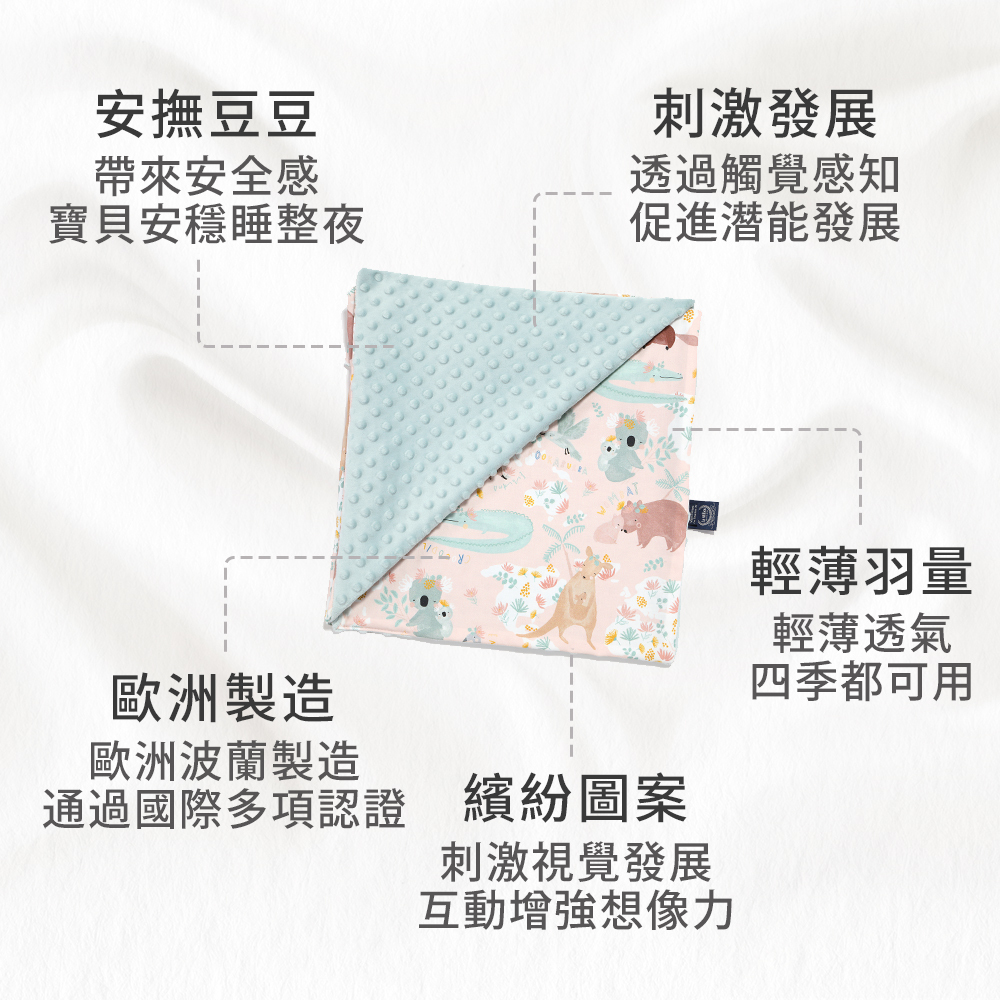 La Millou波蘭 單面巧柔豆豆毯加大｜伯爵粉茶花｜粉嫩氣質膚