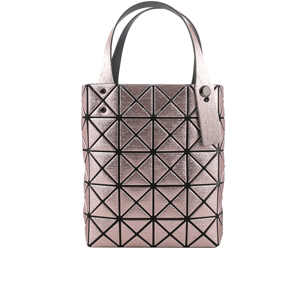 【ISSEY MIYAKE三宅一生】BAO BAO 5X4 立體金屬色迷你方盒手提包(玫瑰粉) AG173 23