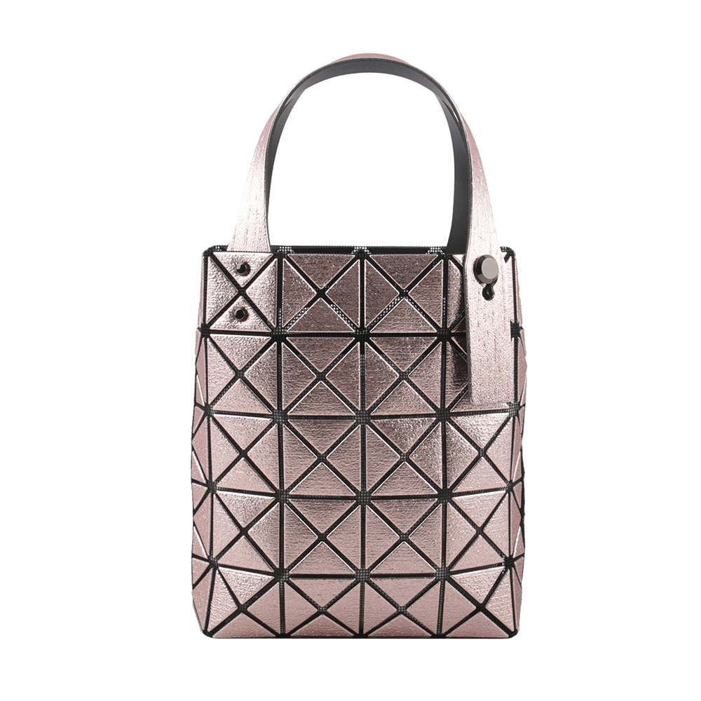 【ISSEY MIYAKE三宅一生】BAO BAO 5X4 立體金屬色迷你方盒手提包(玫瑰粉) AG173 23