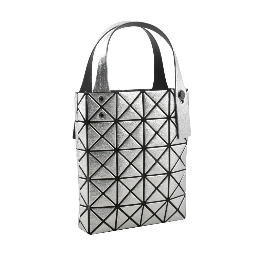 【ISSEY MIYAKE三宅一生】BAO BAO 5X4 立體金屬色迷你方盒手提包(銀色) AG173 91