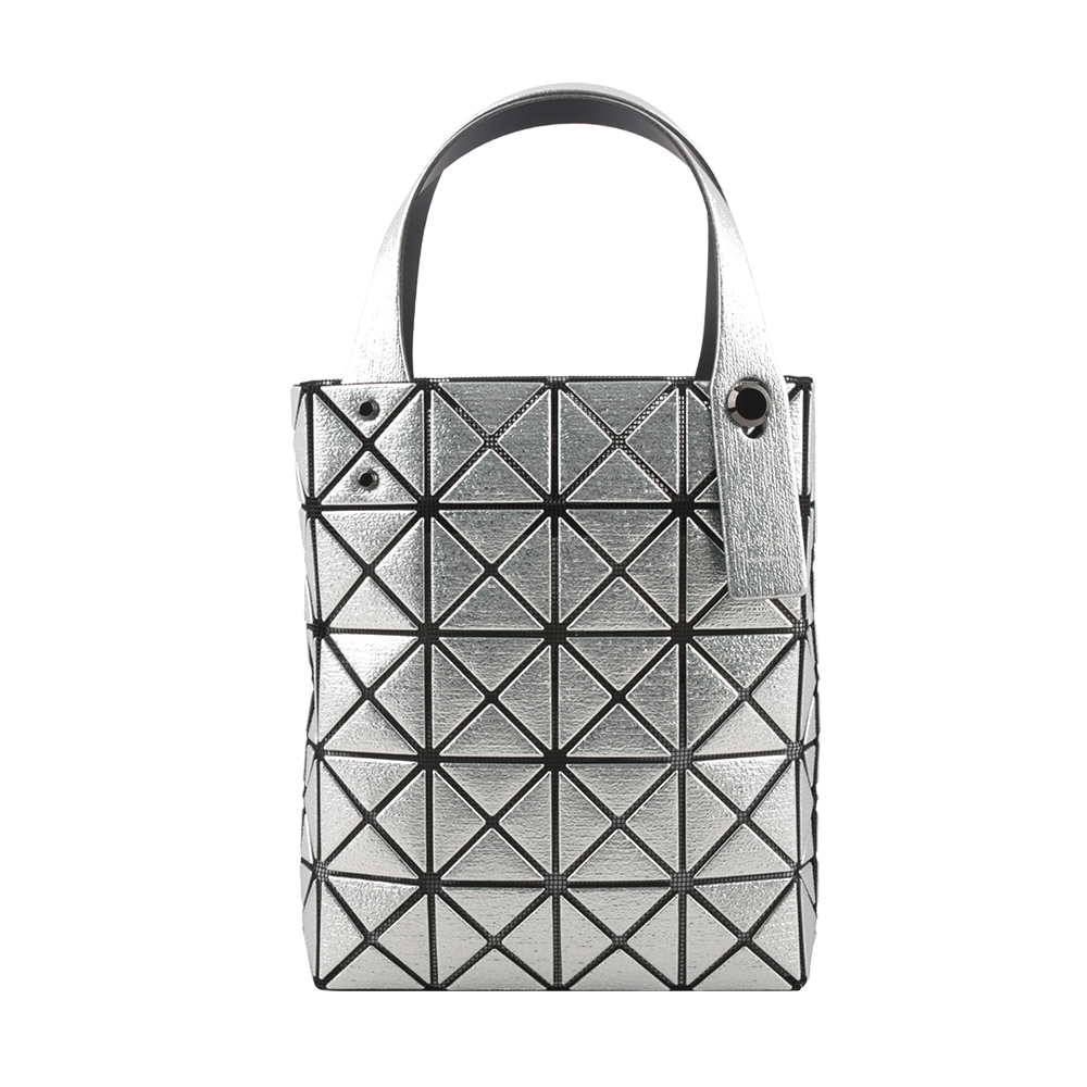 【ISSEY MIYAKE三宅一生】BAO BAO 5X4 立體金屬色迷你方盒手提包(銀色) AG173 91