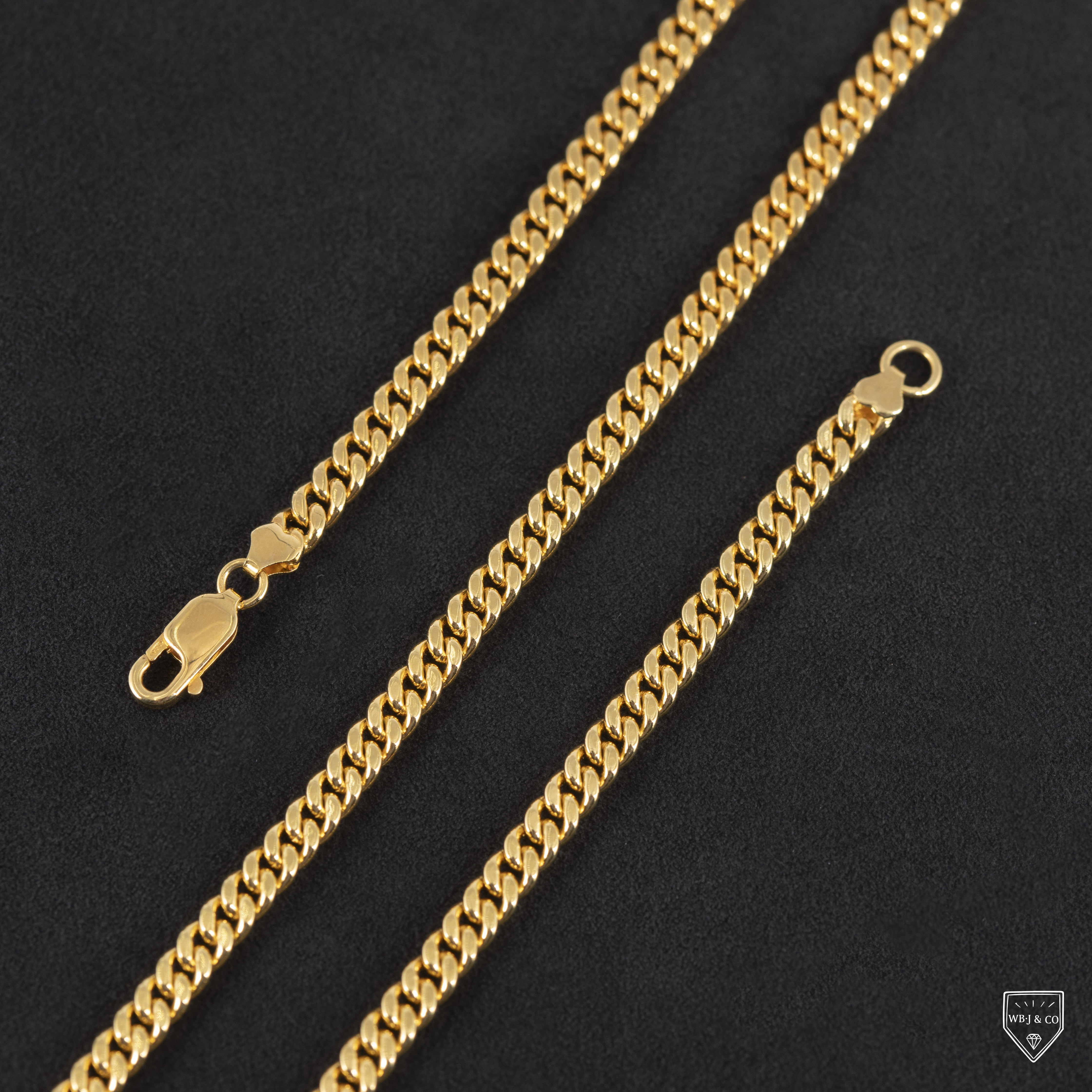 5mm古巴鏈｜純銀電鍍18K金