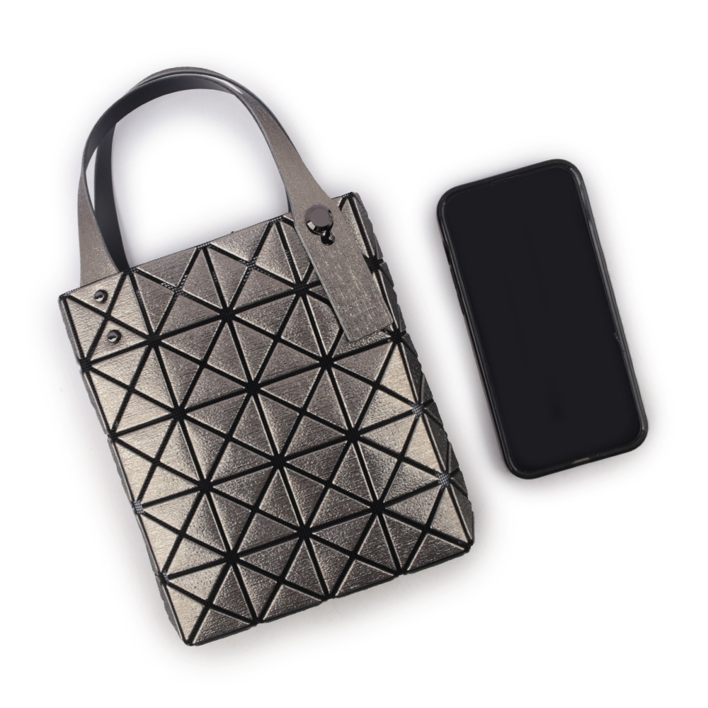 【ISSEY MIYAKE三宅一生】BAO BAO 5X4 立體金屬色迷你方盒手提包(槍銅色) AG173 94