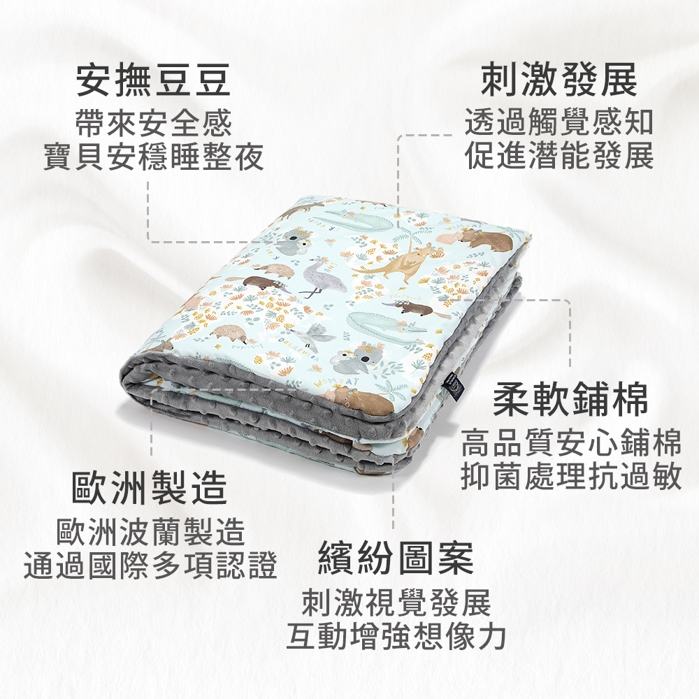 La Millou波蘭 暖膚豆豆毯｜藍莓小刺蝟｜雲朵白