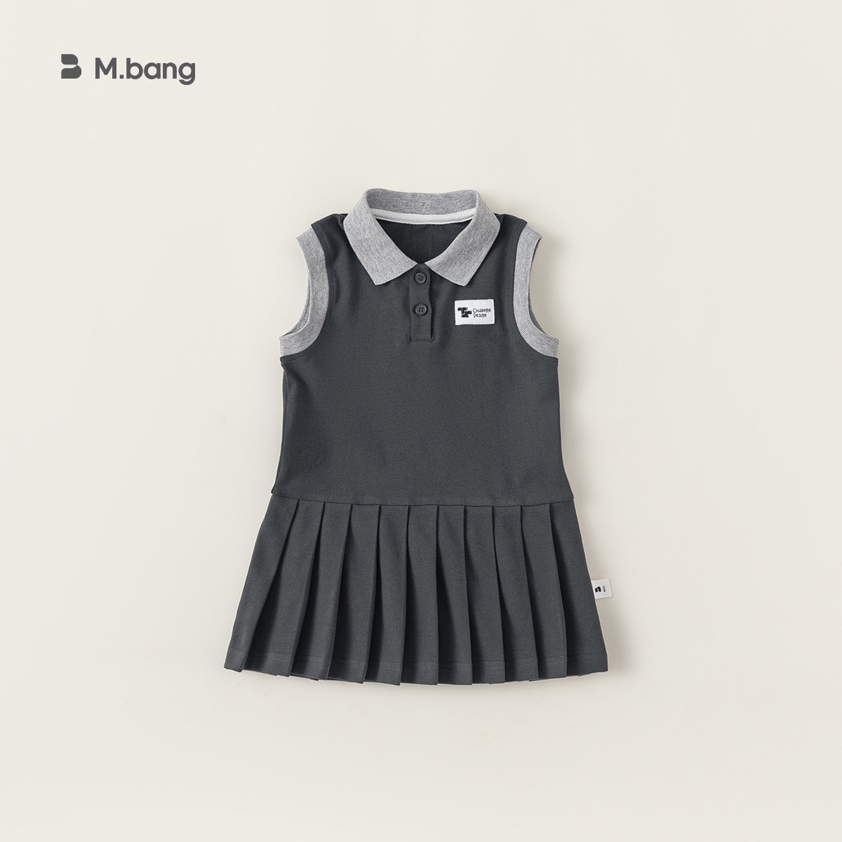 學院風百摺翻領洋裝