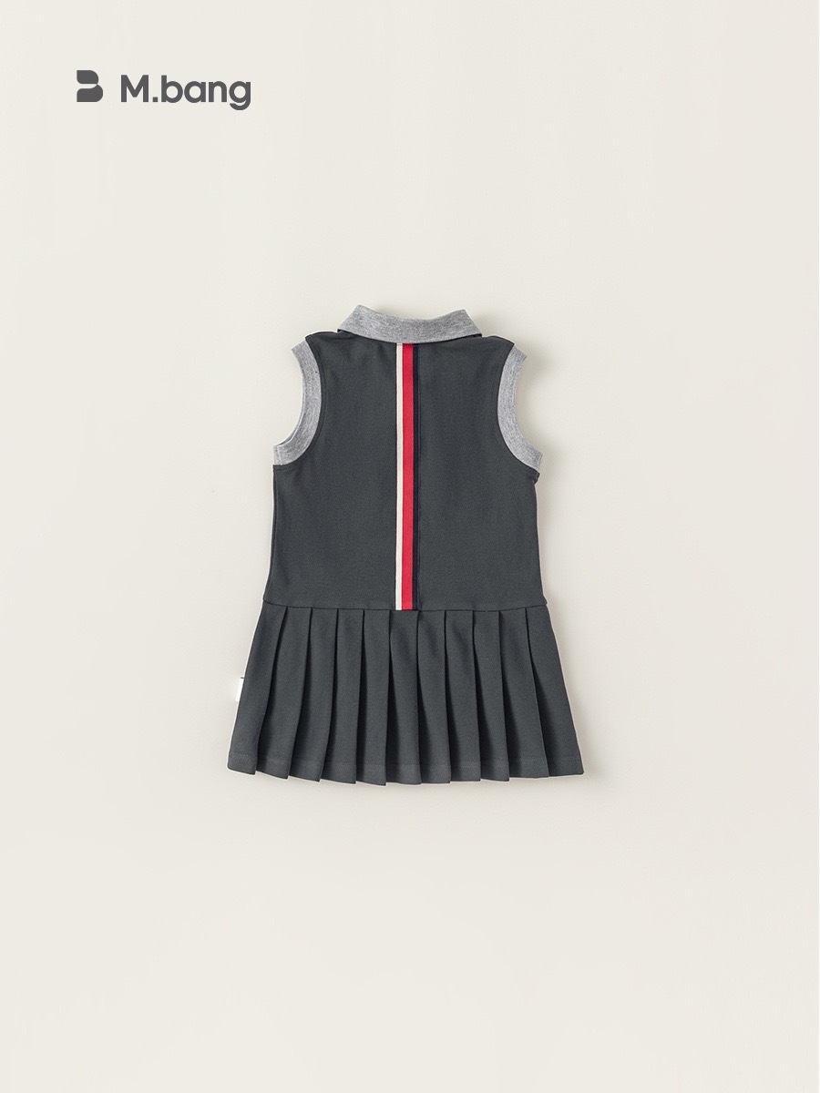 學院風百摺翻領洋裝