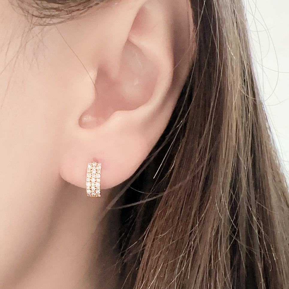 18K金鑽石耳環 (紅金/黃金)