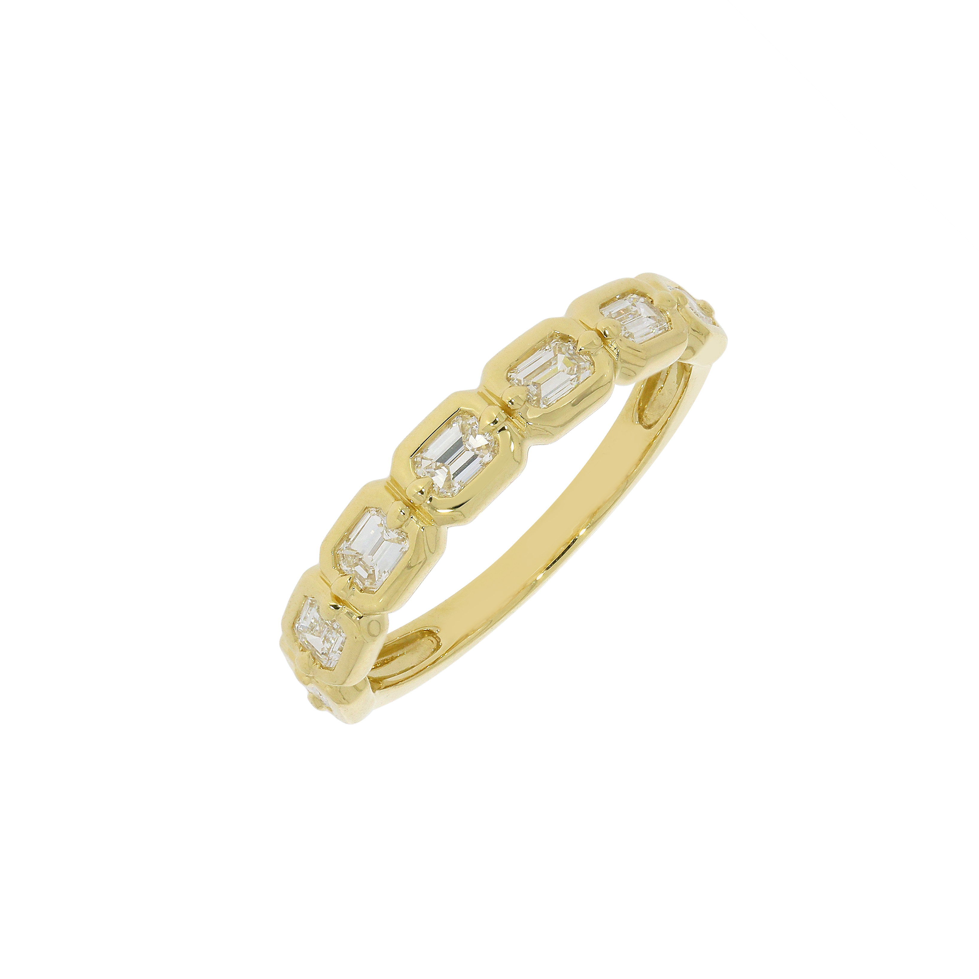 8份祖母綠切割鑽石排戒