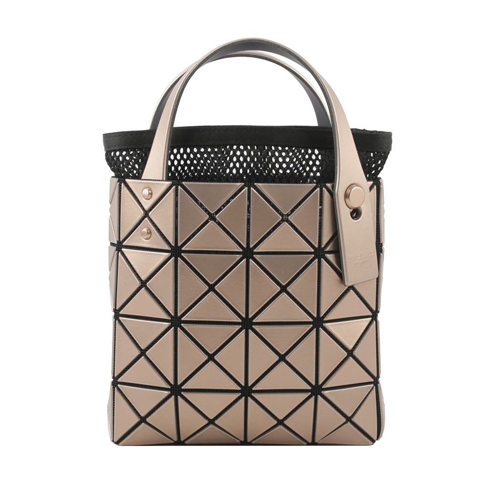 ISSEY MIYAKE三宅一生】BAO BAO LUCENT BOXY 4X4 迷你金屬色手提包(橘色)