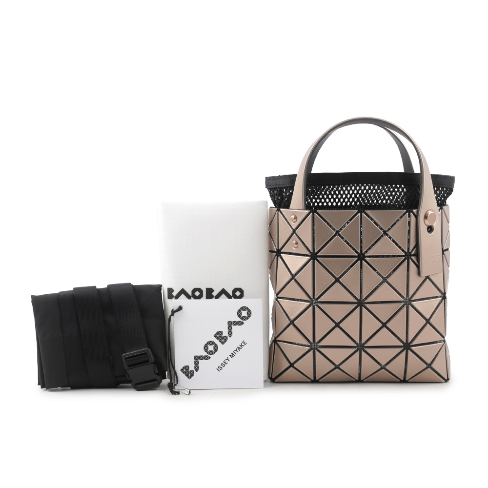 【ISSEY MIYAKE三宅一生】BAO BAO LUCENT BOXY 4X4 迷你金屬色手提包(橘色) AG651 32