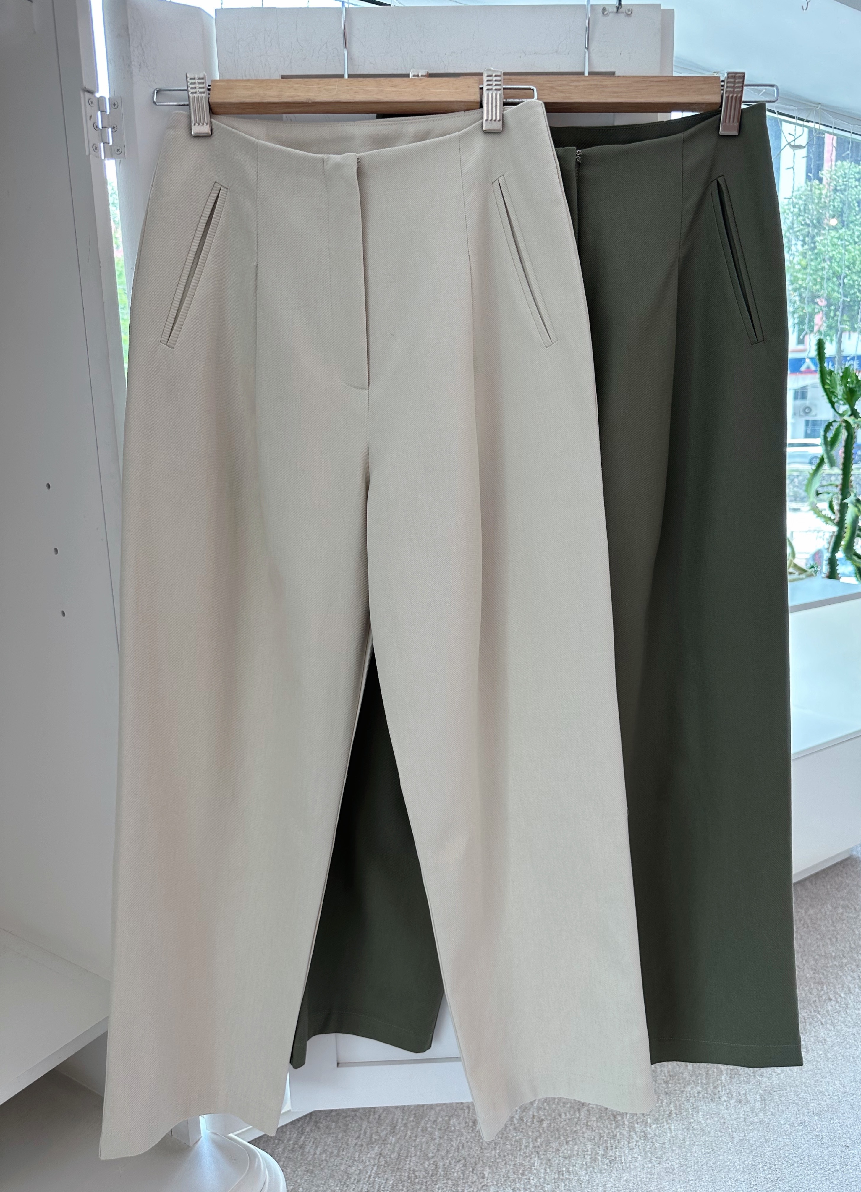 HIGH WAIST DENIM LONG PANT