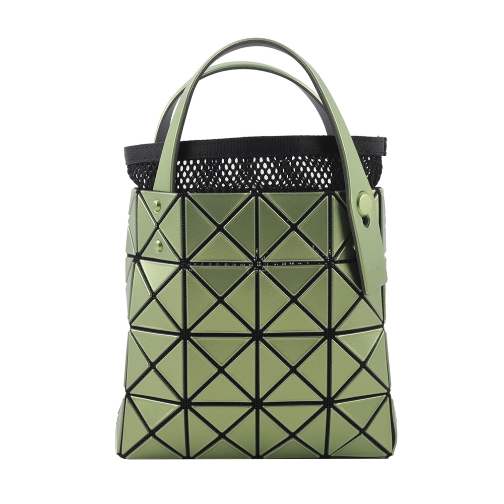 【ISSEY MIYAKE三宅一生】BAO BAO LUCENT BOXY 4X4 迷你金屬色手提包(淺綠色) AG651 61