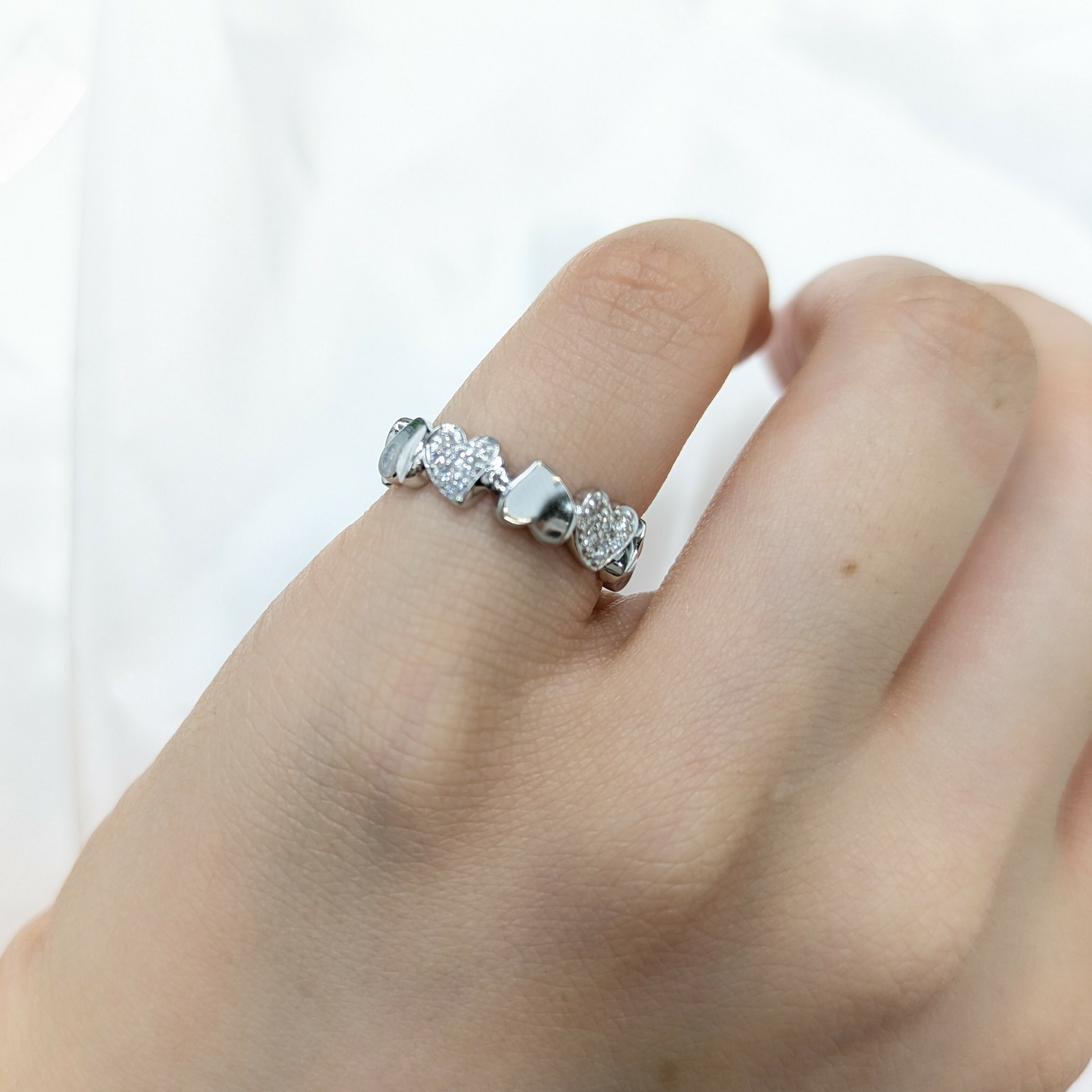 全新18K白金8份鑽石戒指