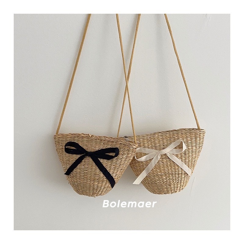 我的蝴蝶結竹編編織包