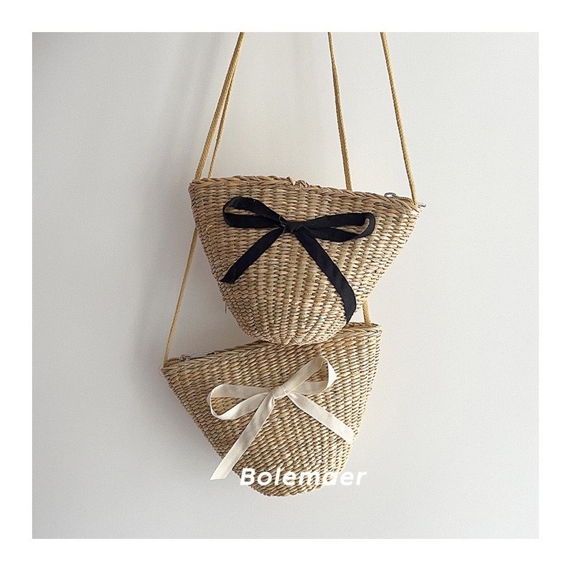 我的蝴蝶結竹編編織包