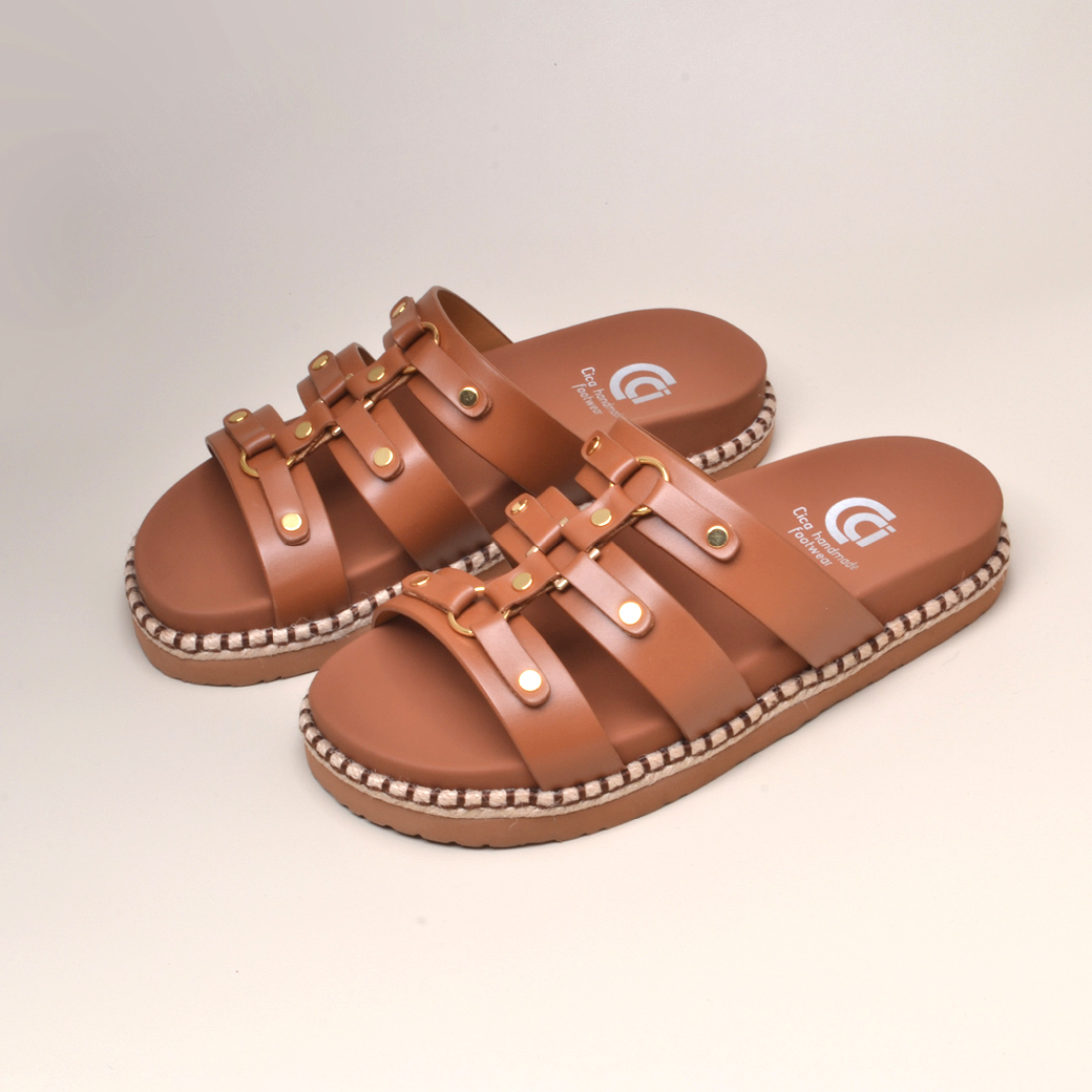 6329 棕色 羅馬厚底涼鞋