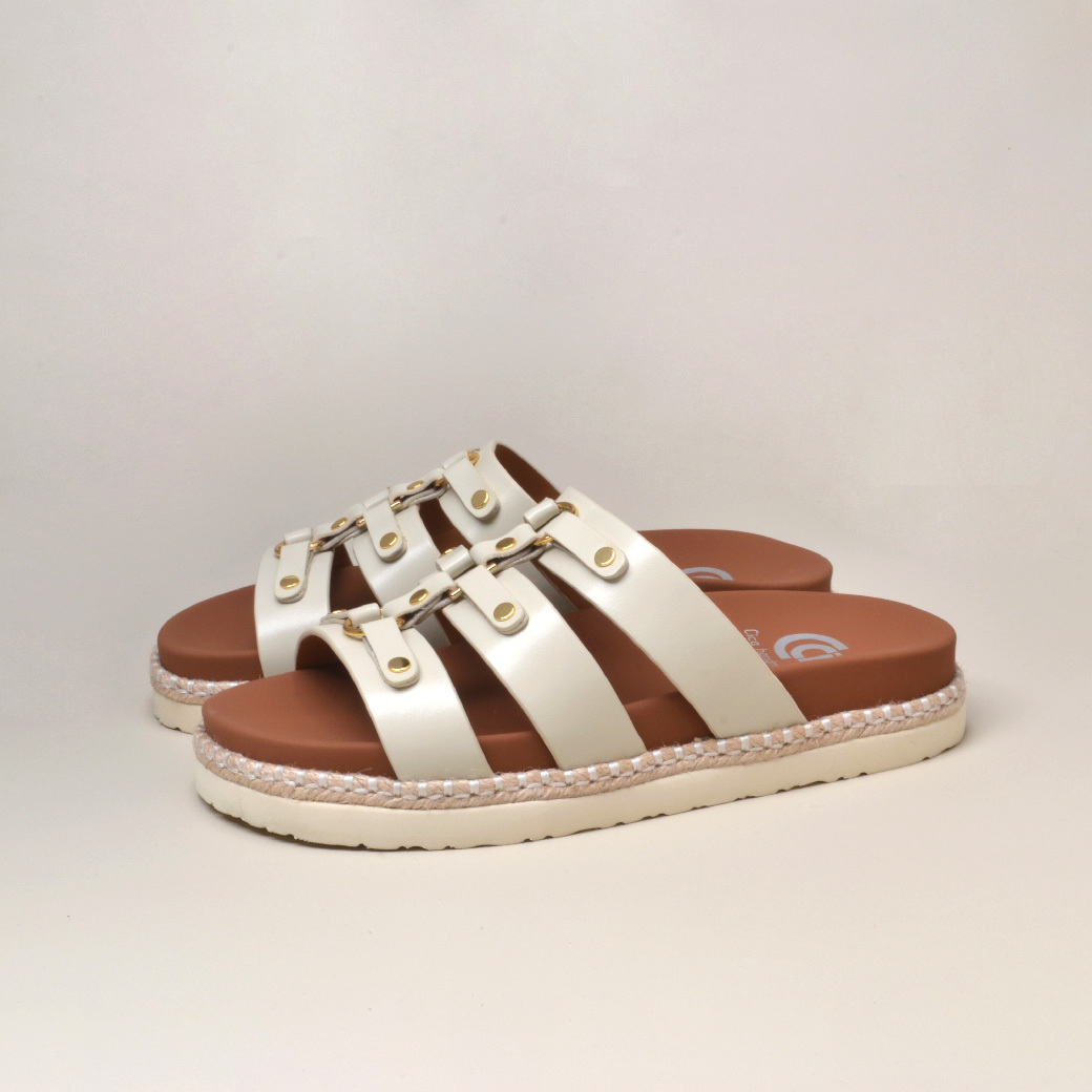 6329 米白 羅馬厚底涼鞋