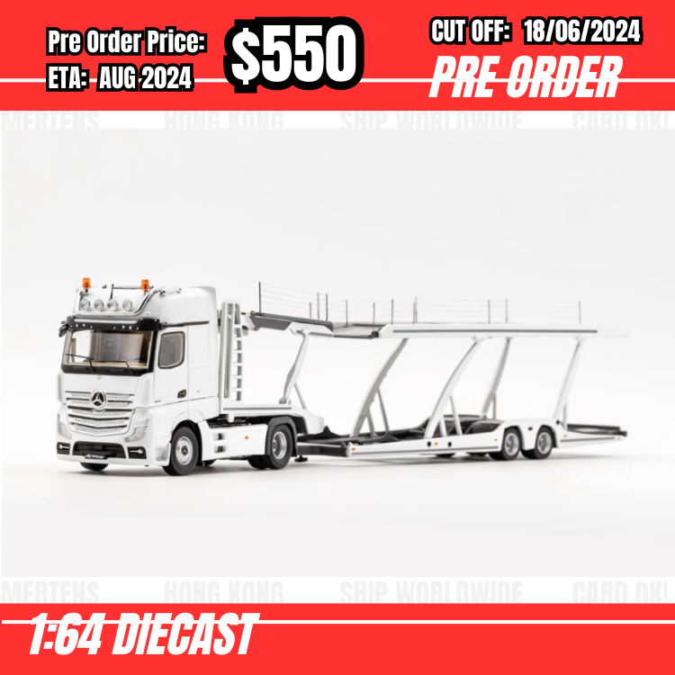 PO-$550 * GCD * 1:64 Mercedes Actros Double Deck Trailer White [OD13/06]
