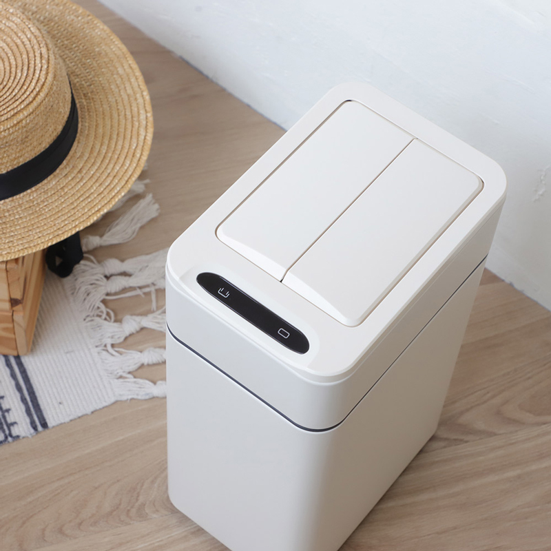 ELPHECO 不鏽鋼雙開蓋感應垃圾桶9L ELPH9809 白色