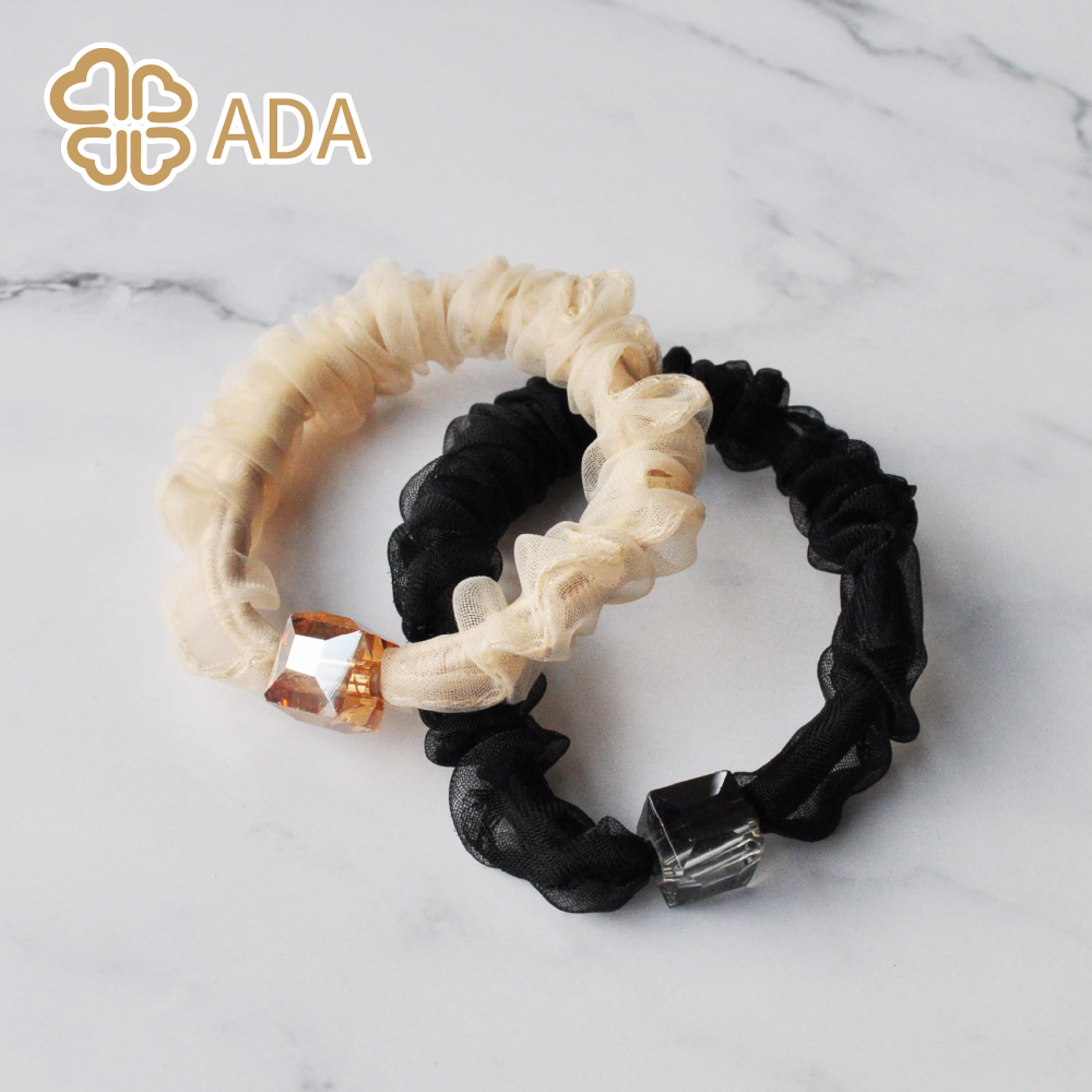 ADA 紗綢帶珠髮繩1入〈全2款〉