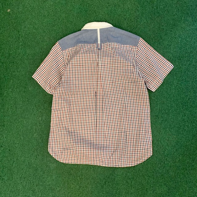 ON SALE 60% OFF: JUNYA WATANABE CDG BLUE/RED MIXED CHECK SS SHIRT - SIZE XS IN STOCK NOW (現貨發售中)