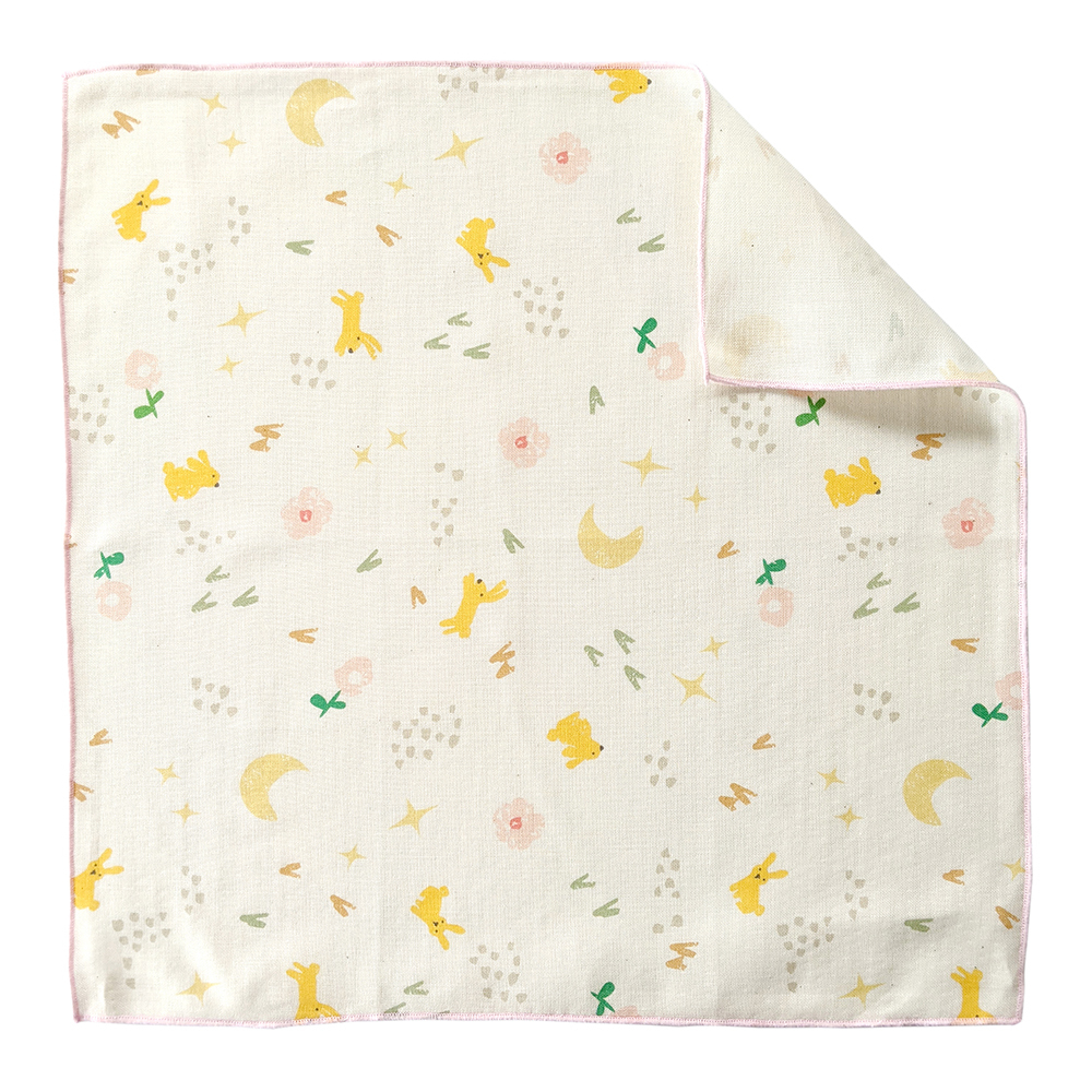 有機棉柔紗手帕-月光兔